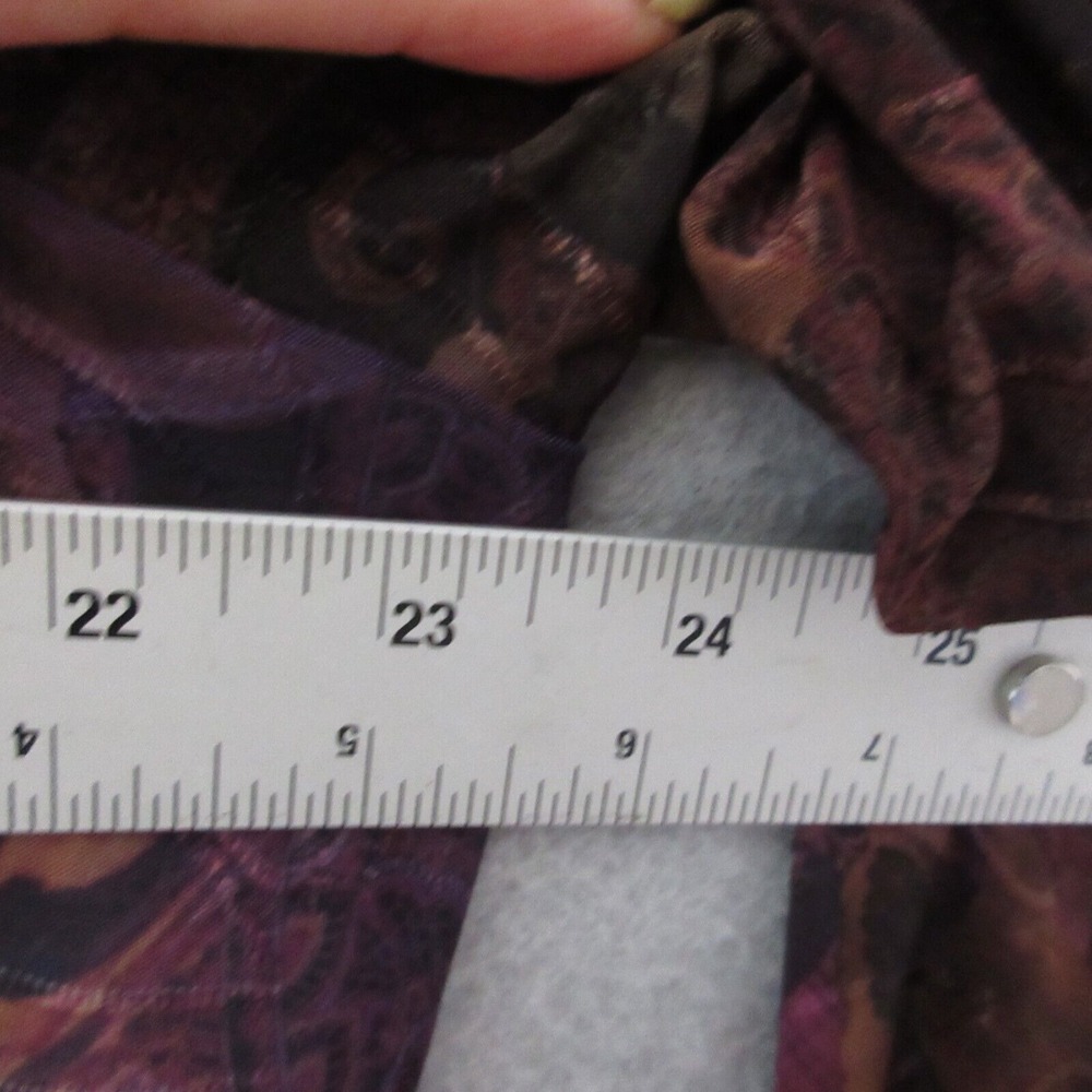 New Direction‎ Top Tunic XL Dark Floral Popover Pleated Boho Flowy Asymmetrical - Picture 6 of 10